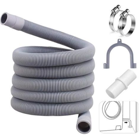 3m Flexible d'évacuation universel,rallonge tuyau pour lave-vaisselle,Tuyau de vidange pour machine à laver,Tuyau d'évacuation ,yd (1/4)