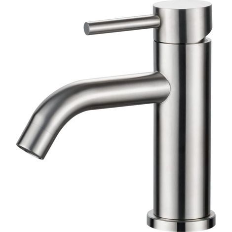Einhebel-Waschtischarmatur, geräuscharme Keramik-Schubladenarmatur, Edelstahlkorpus (1/4)