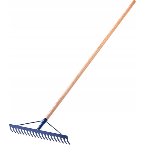 Kadax – Râteau à pierre en acier 51cm – Longueur 163cm – Tête renforcée pour ramassage efficace – Manche en bois pour posture droite