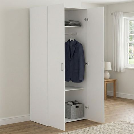 Armario Multiusos 2 Puertas Alibabba, 2 Estantes, 49.52x175.4h cm Blanco (1/5)