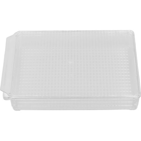 Bacs de rangement pour garde-manger avec couvercle, grande capacité, transparents, alimentaires, durables et multifonctions, format large et bas (1/5)