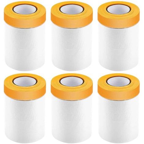 Bâche de peinture 55cm x 25m – Film plastique autocollant haute adhérence – Résistant à l'humidité – Lot de 6 rouleaux (1/5)