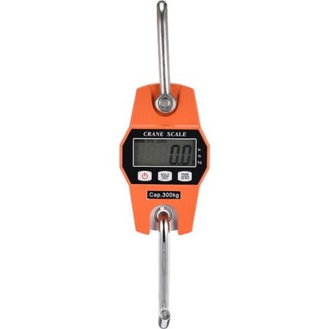 Báscula electrónica de 300 kg con gancho colgante, dinamómetro LCD, pesaje industrial con gancho, 300 kg/600 lb (1/4)