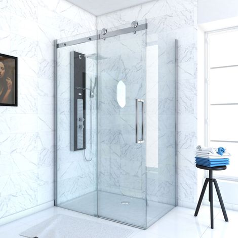 Mampara Puerta de ducha Corredera + FIJA 140X90cm - RAILROAD CHROMED 140 (1/4)
