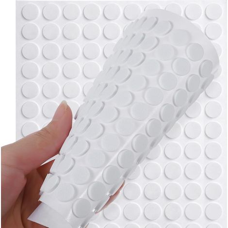 Lot de 260 petits patins en feutre pour meubles, ronds en mousse de 0,95 cm, autocollants pour portes d'armoire, bureaux, tiroirs, chaises, pieds en bois dur - Blanc (1/5)