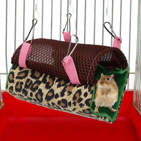 Hamac suspendu double couche en flanelle verte douce pour hamster, écureuil, chinchilla et autres petits animaux (planeur de sucre, écureuil, chinchilla). (1/5)