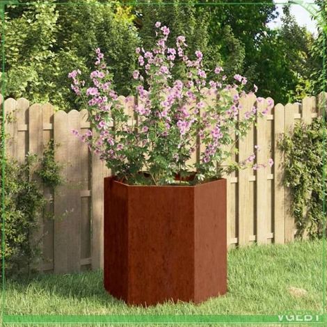 Jardinière / bac à fleurs - FAFEICY - 823674 - Acier corten - 40x40x45 cm - Carrée rouillée (1/5)
