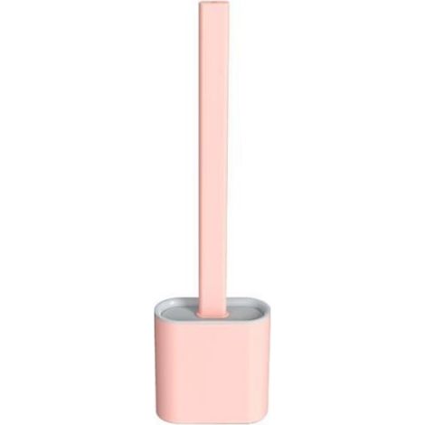 Brosse Toilette Silicone avec Support Brosse WC Suspendu Antibactérienne Balayette WC pour Salle de Bains