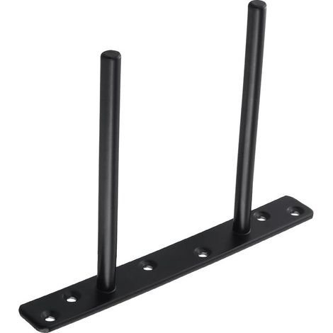 Lot de 2 Support pour Étagère Flottante Invisible Support en Métal pour Tablette Flottante en Bois Dissimulé à Fixation Murale, Finition Noire Mate (1/5)
