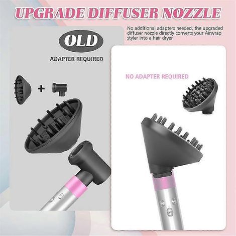 Embout diffuseur pour fer à friser compatible avec le sèche-cheveux Dyson Airwrap HS05, HS03 et HS01. (1/4)