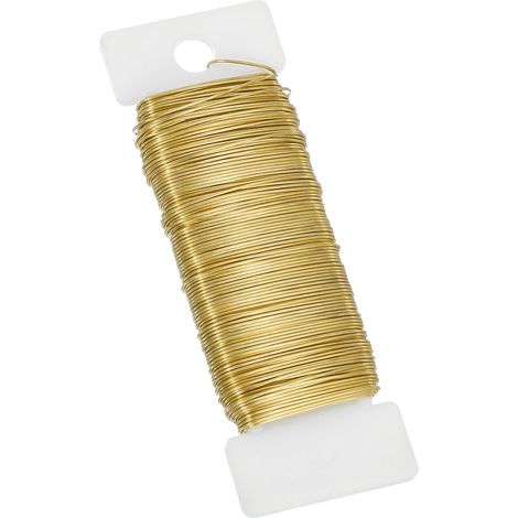 Fil Flexible Pour Fleurs 24 Gauge, 38 Verges (115 Pieds) Fil Pour Art Floral, Or Foncé (1/5)