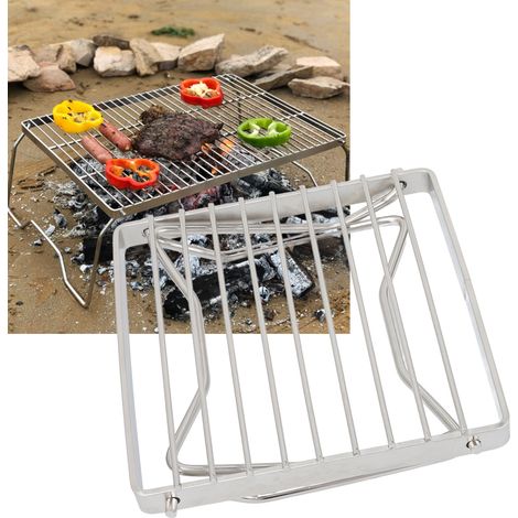 Mini barbecue pliable et portable, support pour cuisinière, support pour plaques de cuisson, support pour casseroles en acier inoxydable (1/5)