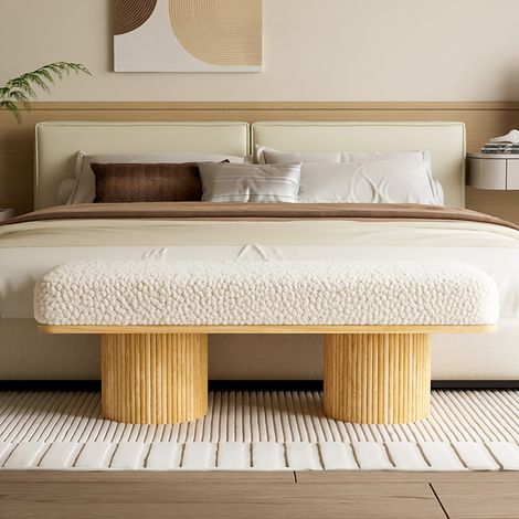 Chaise banc tabouret teddy bois naturel OKMYHOME (1/5)