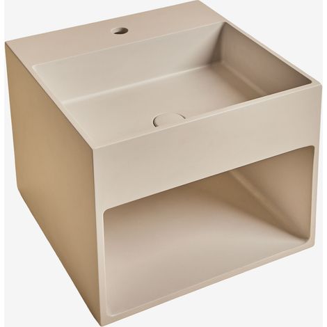 Lavabo carré avec rangement en ciment Olympus SKLUM Beige Crème (1/5)