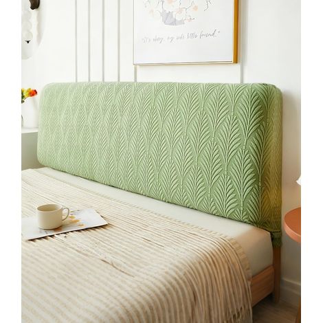 Housse Tete De Lit 150 cm, Élastique Jacquard Housse De Tete De Lit Antitaches, Vert Houssen De Protection De Tête Lavable, Extensible Headboard Cover Removable (1/5)