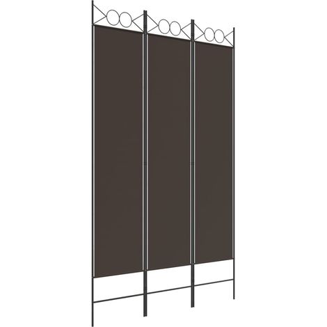 Biombo divisor de 3 paneles de tela marrón 120x200 cm vidaXL