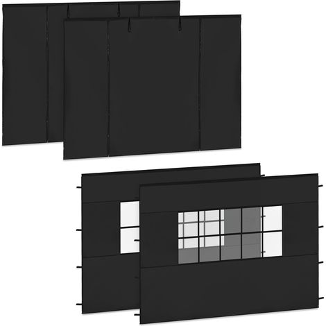 Vonroc – Ensemble de parois latérales pour tente de réception – 2 parois solides et 2 avec fenêtre – Tissu Oxford 420D imperméable – Protection UV 50+