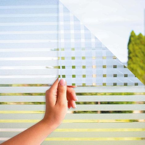 Pellicola oscurante a righe per finestre [60x200 cm] con e-book e consigli, pellicola elettrostatica per finestre, schermo per la privacy, pellicola satinata per finestre, adesivi opachi per finestre (1/5)