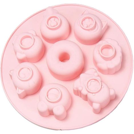 Moules à fondant, moules à chocolat, moules à gelée, moules à pudding, moules à bonbons, moules en silicone souple antiadhésif, moules à animaux de dessin animé (1/5)