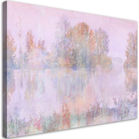Tableau sur toile vue sur le lac 90x60 (1/5)