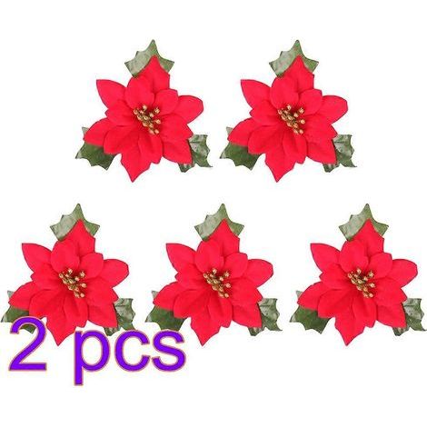 Weihnachtskranz aus roten Blumen zur Festtagsdekoration (10 Stück) (1/5)