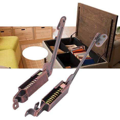 Charnière de couvercle en fer, support de ressort de sécurité pour couvercle de boîte d'armoire, quincaillerie pour la maison, le bureau et l'atelier, bras central (1/5)
