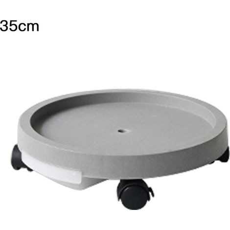 Support à roulettes pour plantes, 4 roues, en plastique épais, plateau amovible pour pots de fleurs, idéal pour la maison, le jardin, l'intérieur et l'extérieur, diamètre intérieur 29 cm, gris. (1/3)