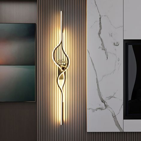 Applique murale spirale moderne, ruban LED, 60 cm, raccordement direct, lumière chaude LED, idéale pour le salon, la chambre et le bureau (1/5)