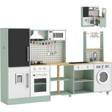 Cuisinette transformable 160 cm : plaques lumineuses, accessoires inox, chambre ordonnée. Qualité fiable, envoi rapide (1/5)