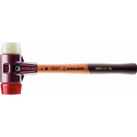 Maillet SIMPLEX Plastique / nylon avec botier en fonte malléable et manche en bois - D=40 mm - 3068.040 (1/2)