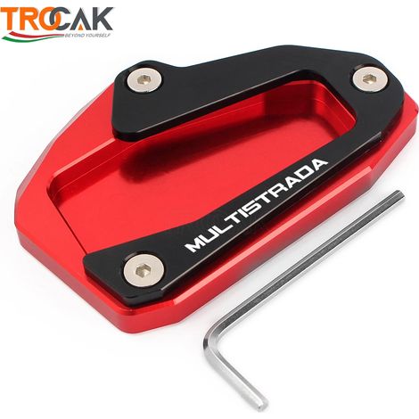 (ROUGE NOIR) Plaque de support d'extension de béquille latérale CNC compatible avec DUCATI Multistrada 950 1100 1200 1200S 1200GT 1260 Accessoires maxpower (1/4)