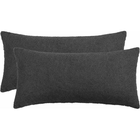 Federa 2 pcs HEERLEN Grigio Scuro 40 x 80 cm Bouclé vidaXL
