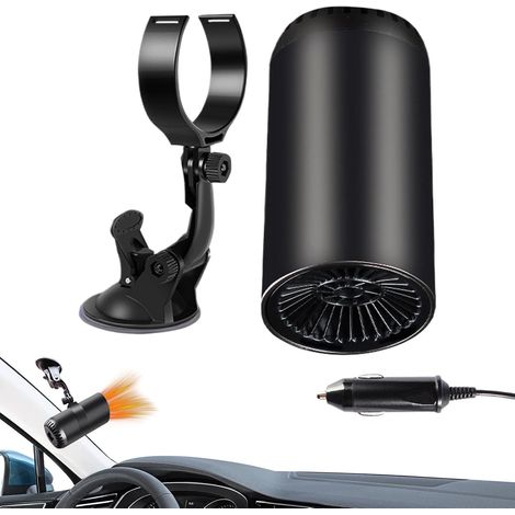 Chauffage intérieur de voiture, chauffage 12 V et 24 V, prise allume-cigare, chauffage portable 150 W, dégivreur de pare-brise, désembuage de chauffage intérieur, rotation à 360 degrés, mode chaud et (1/5)
