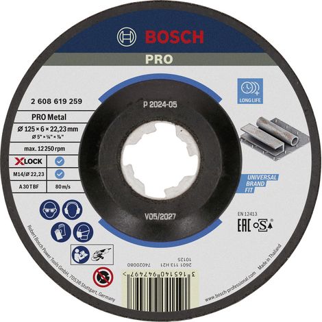 Bosch PRO Metal X-Lock Schleifscheibe, 125 x 6 x 22.23 mm, oSa (1/4)