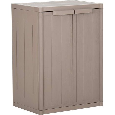 Armoire de rangement jardin-Meuble de stockage Marron 65x45x88cm PP Aspect de bois 562460 (1/5)