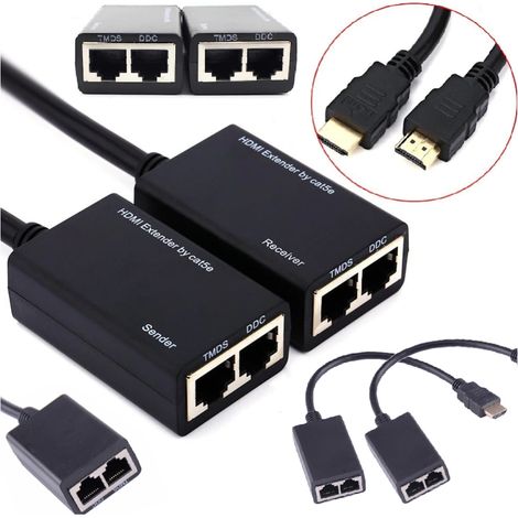 Rallonge HDMI RJ45 CAT-5e/6 jusqu'à 30 m (1/5)