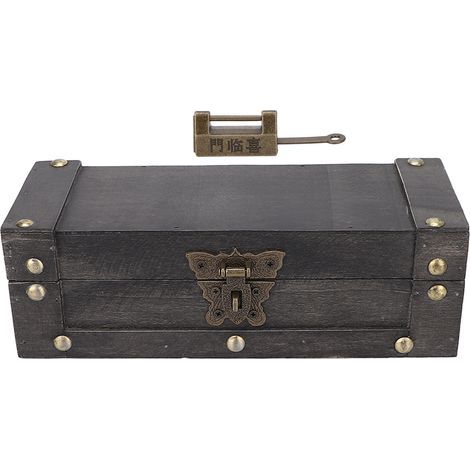 Retro Storage Box Necklace Jewelry Vintage Storage Box Photography Props Wooden Case (1/5)