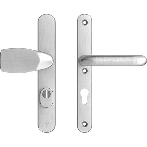AXA Sicherheitstürbeschlagset - Oval Plus U - Türgriff aus Aluminium - Modell U - PC72 mit Kernzugsicherung - Schmaler Schutz (1/5)