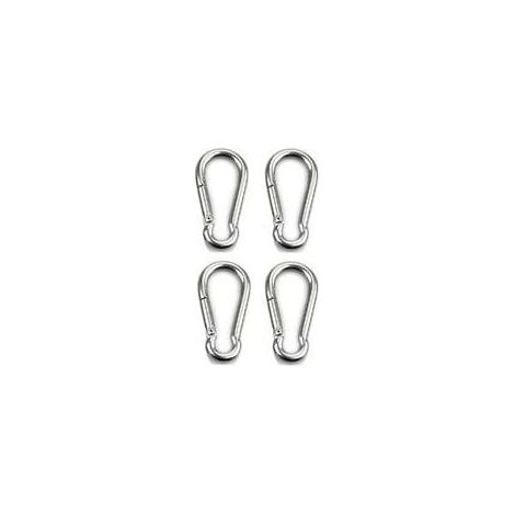 Lot de 5 grands mousquetons à vis pour fixation d'équipement, aluminium, 8 cm, vert clair, noir, lot de 5. (1/4)