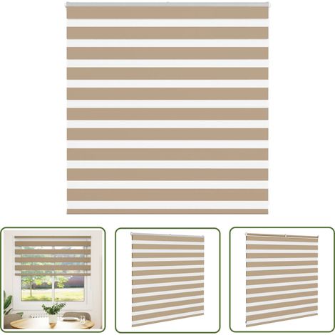 vidaXL Zebrarollo Sandbraun 145x100 cm Stoffbreite 140,9 cm Polyester (1/5)