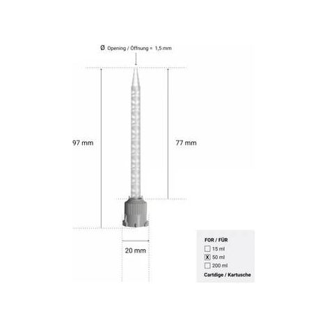 UHU Buse court / 77mm pour DK Cartouche 50ml (Par 10)