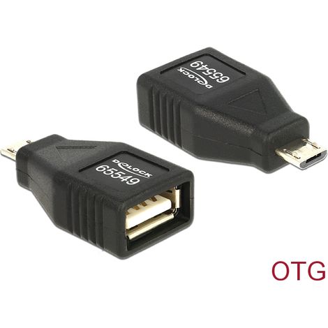 Delock adapter usb micro b male  usb 2.0 female otg full covered