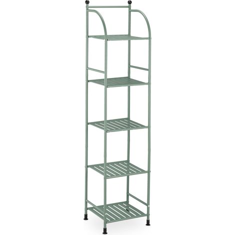 Estantería vertical multiusos para baño cocina salón 145 x 33 x 28 cm de metal negro 130011509 (1/5)