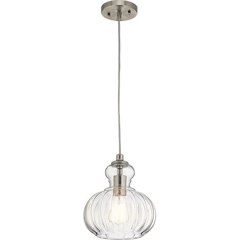 Lampada a sospensione Elstead Riviera 1 luce, nichel spazzolato, attacco E27 (1/5)