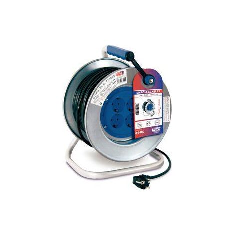 FPLUS prolongador 50 m.3x1.5 mm.chas.met. , Prolongador chasis metalico REF. 770500 cable de  3 x 1.5 mm.        en 50 mtrs. 250V – 16A 3.500W con 4 (2P+T) con termostato
