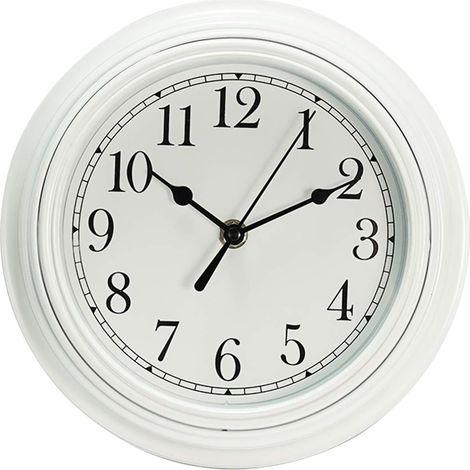 Silent Wall Clock Kitchen 9" Retro Non-ticking Decorative Bedroom Office Wall Clock - White (1/5)