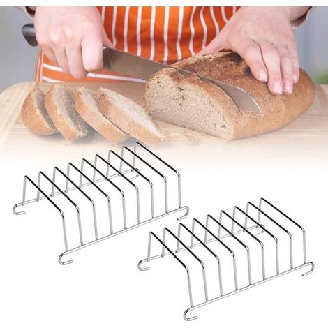 2 soportes para pan，8 rebanadas，soporte para tostadas，soporte para tostadas，acero inoxidable 304，soporte para servilletas de tostadas，plateado (1/5)