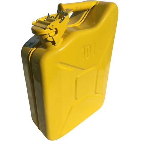 Bidón metálico para hidrocarburos de 10 litros amarillo