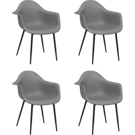 Lot de 4 Chaises à manger,Chaise de cuisine gris PP CFW66376 (1/5)