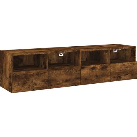 Mobili TV a parete scaffale multimediale credenza TV TV sala da pranzo soggiorno camera da letto 2 pezzi rovere affumicato 60 x 30 x 30 cm legno ingegnerizzato marrone 020028987